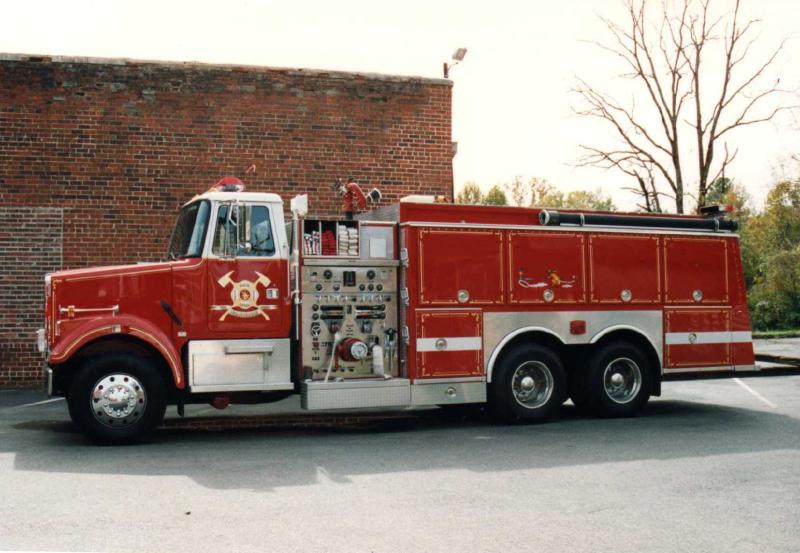 1991 White Volvo (retired).  EEI Pumper Tanker.  1250gpm / 2500gal. Sold via broker to a department in South Dakota.